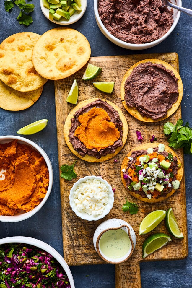 how to make Sweet Potato Refried Bean Tostadas