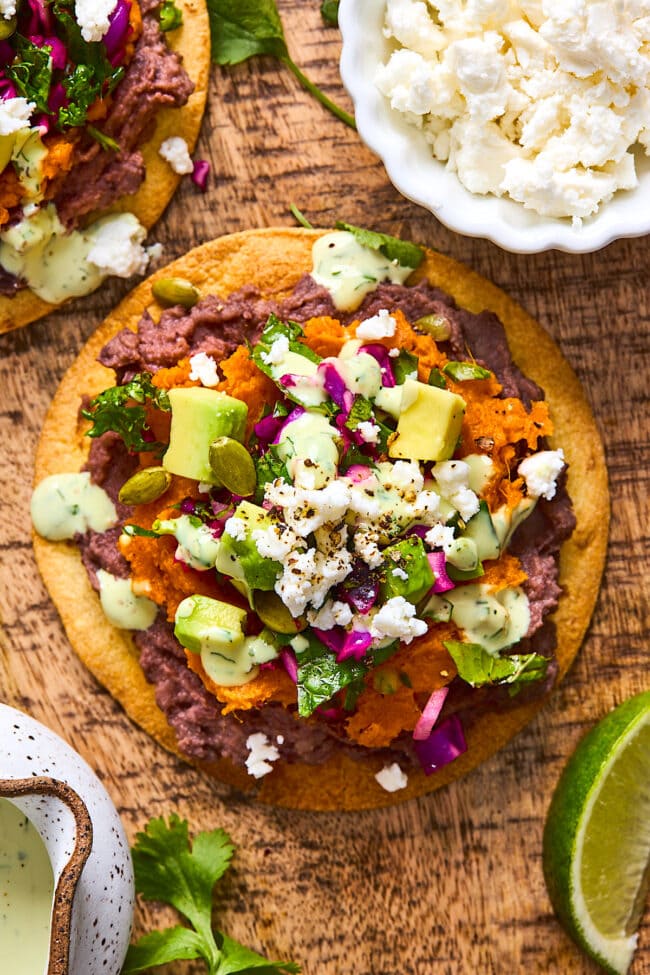 Sweet Potato Bean Tostadas