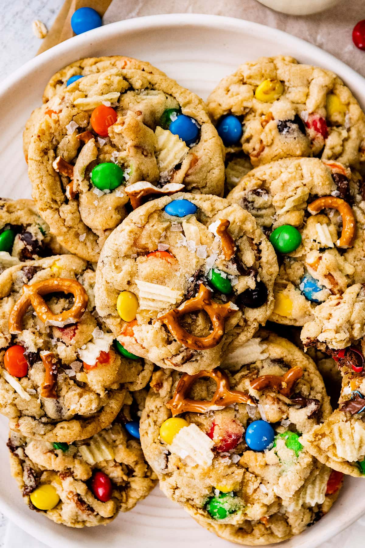 kitchen sink cookies on plate.