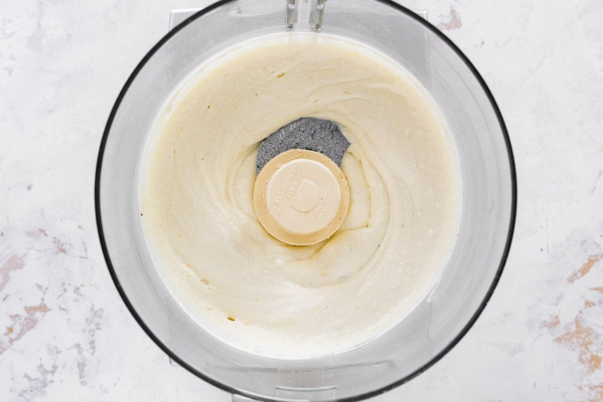 whipped feta in food processor. 