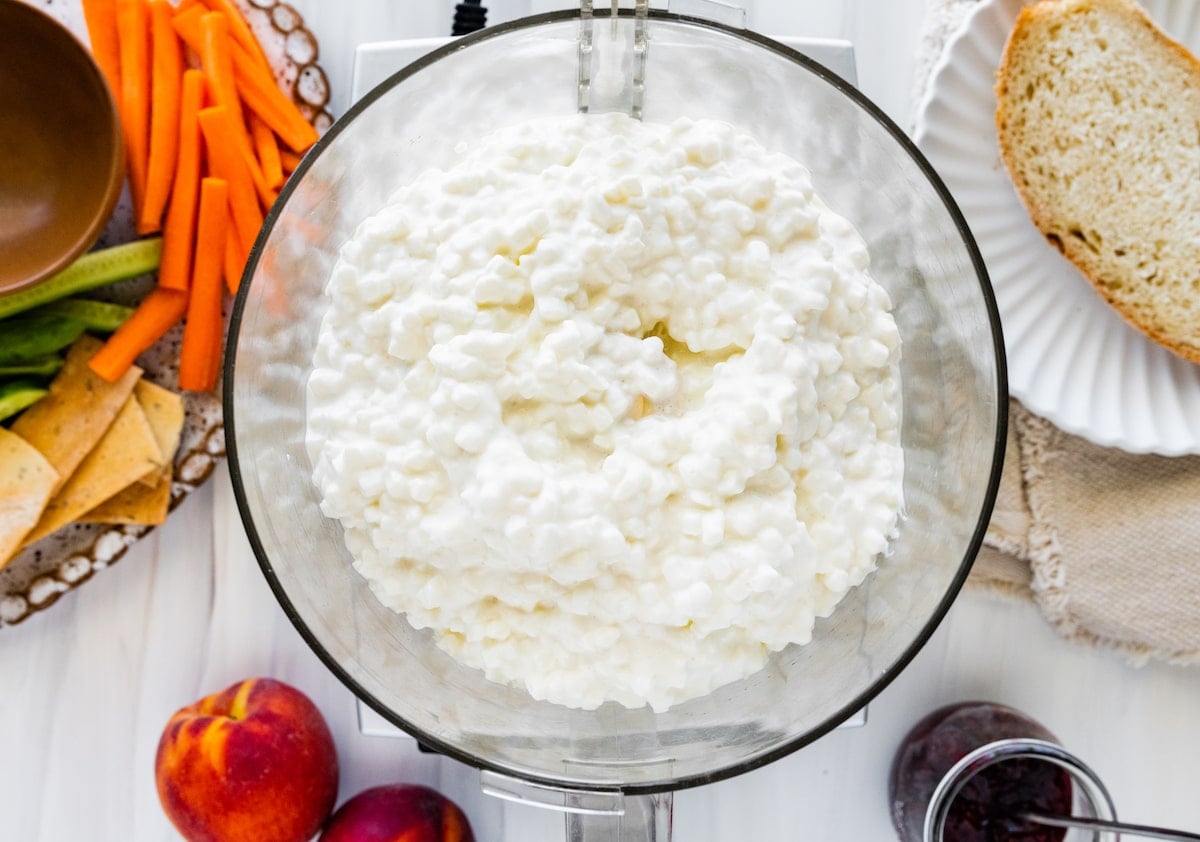 cottage cheese in food processor.
