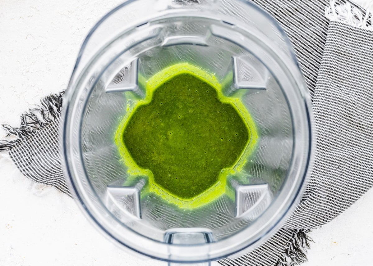 cilantro lime vinaigrette in blender.