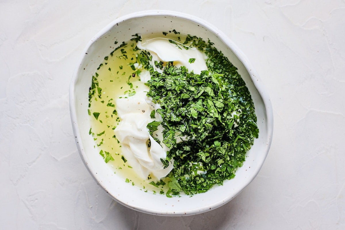 lime crema ingredients in bowl.