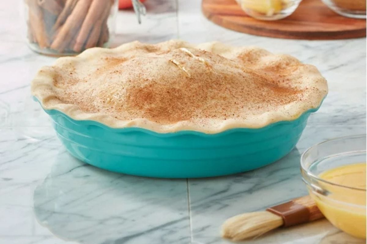 Farberware Bakers Advantage Durable Stoneware Ceramic Pie Dish