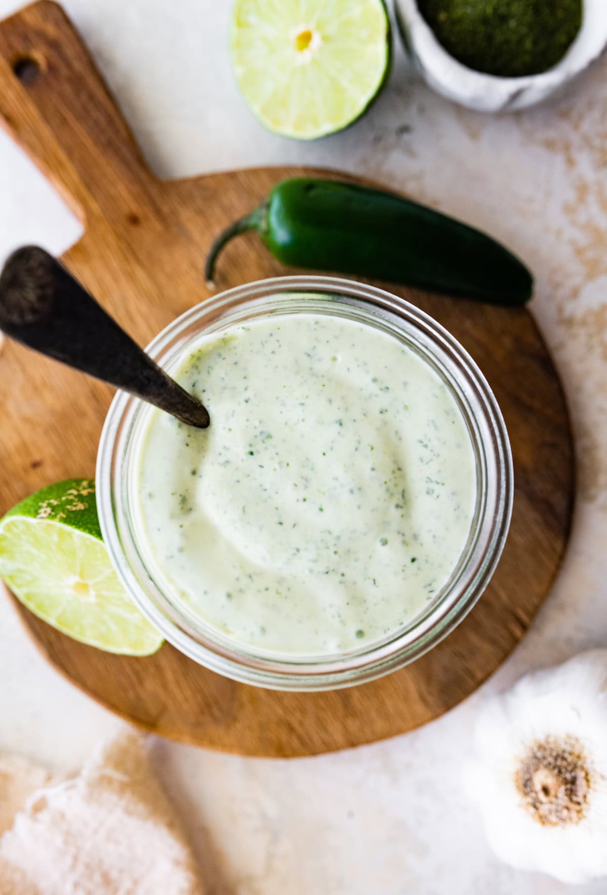 jalapeño ranch in jar.