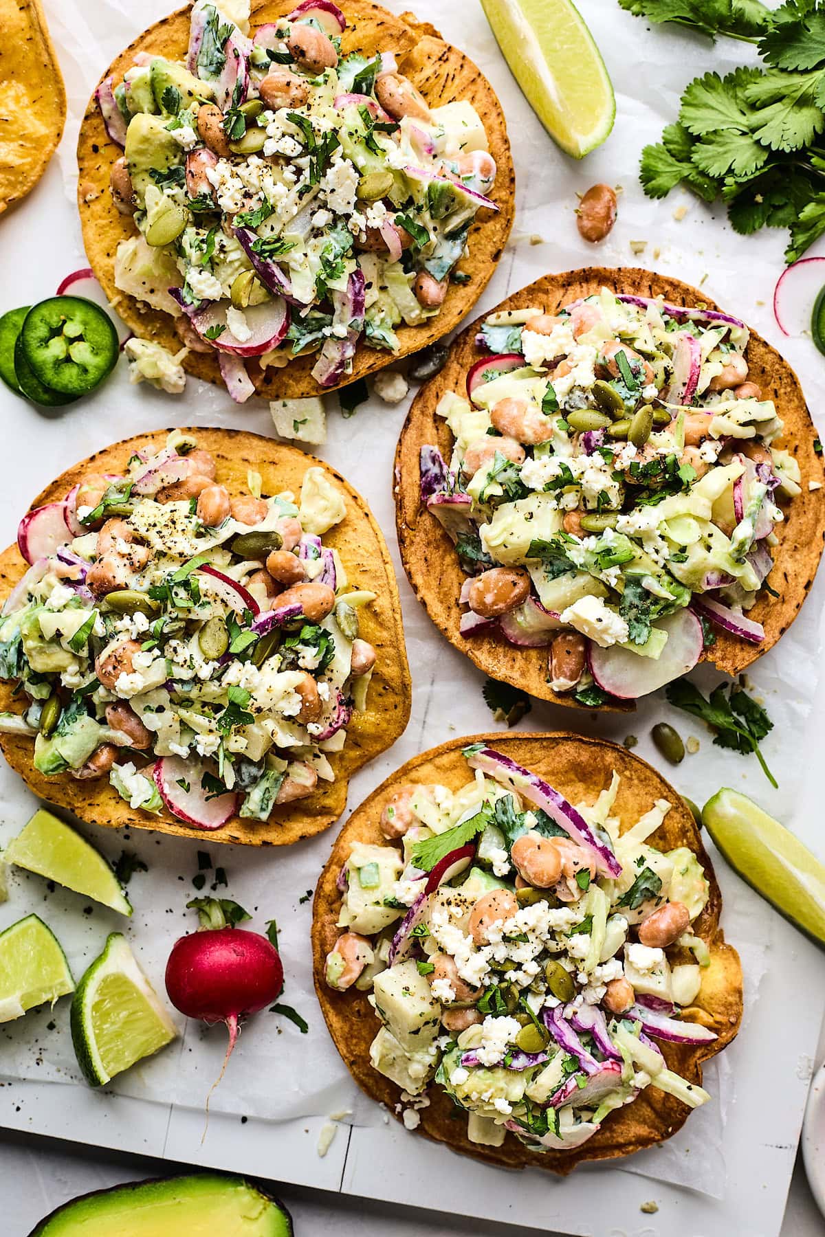 crispy southwestern salad tostadas.