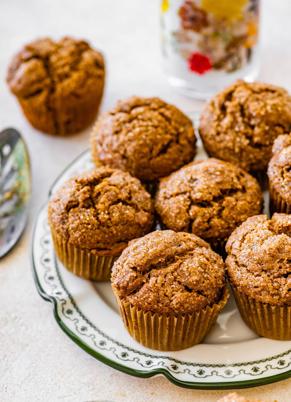 healthy pumpkin muffins on plate. 